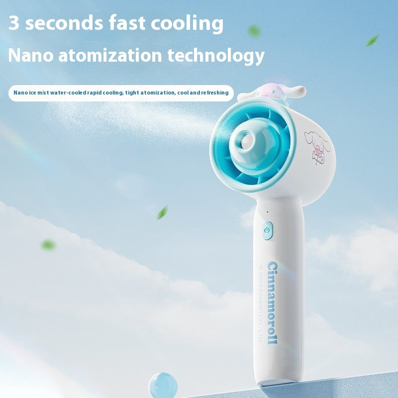 Silent spray handheld fan