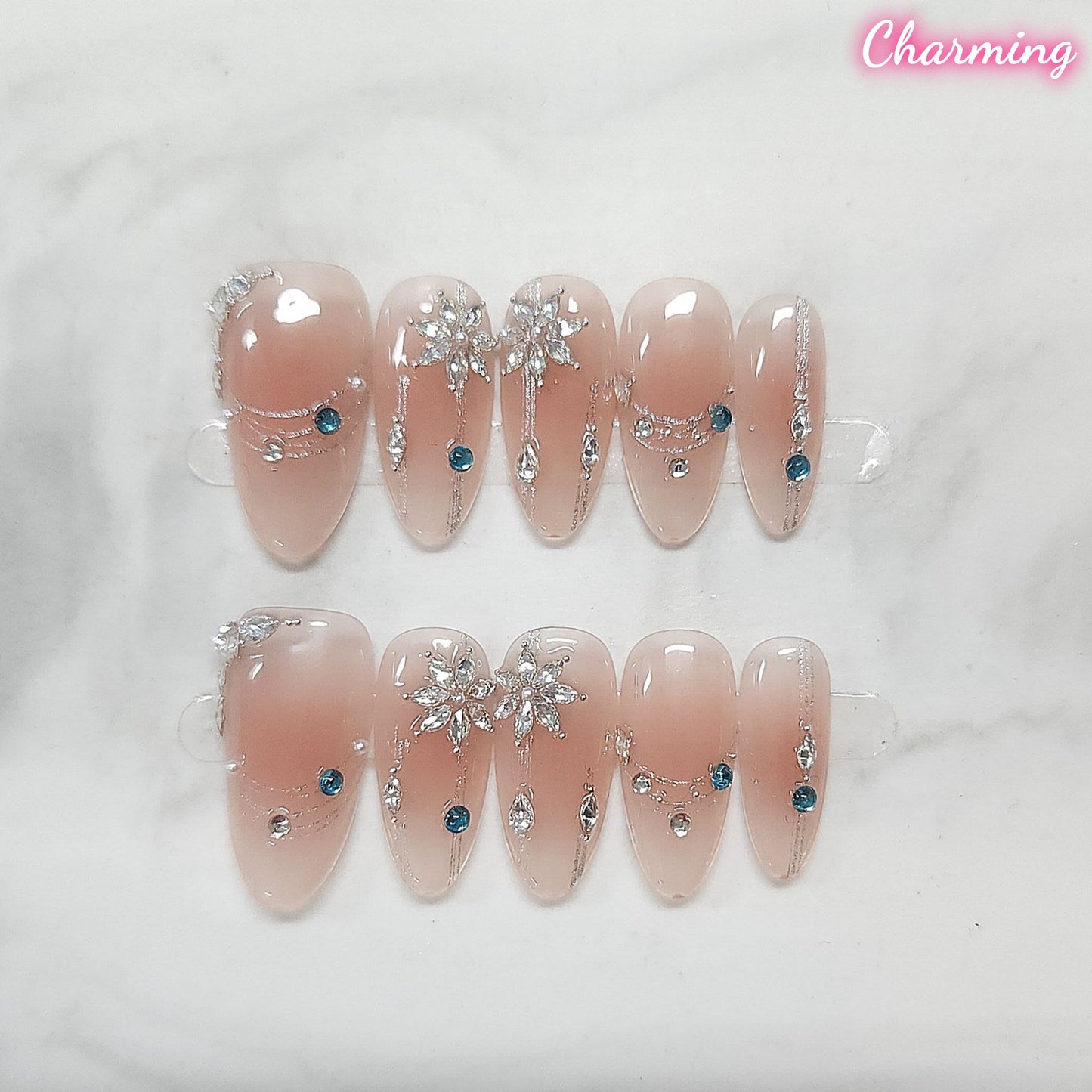 Starlight - Blush Tips / Handmade Nails