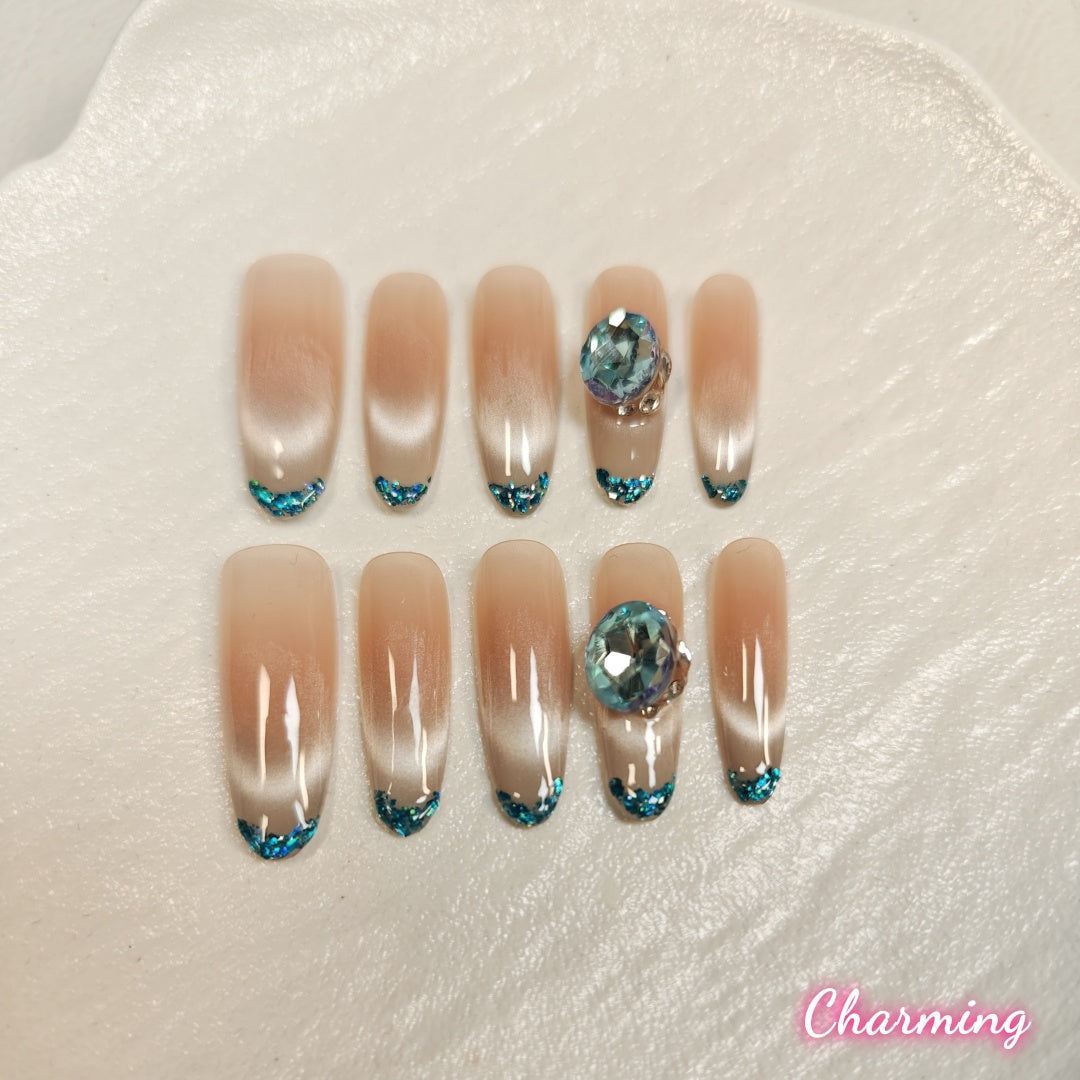 Streak of blue / Handmade Nails