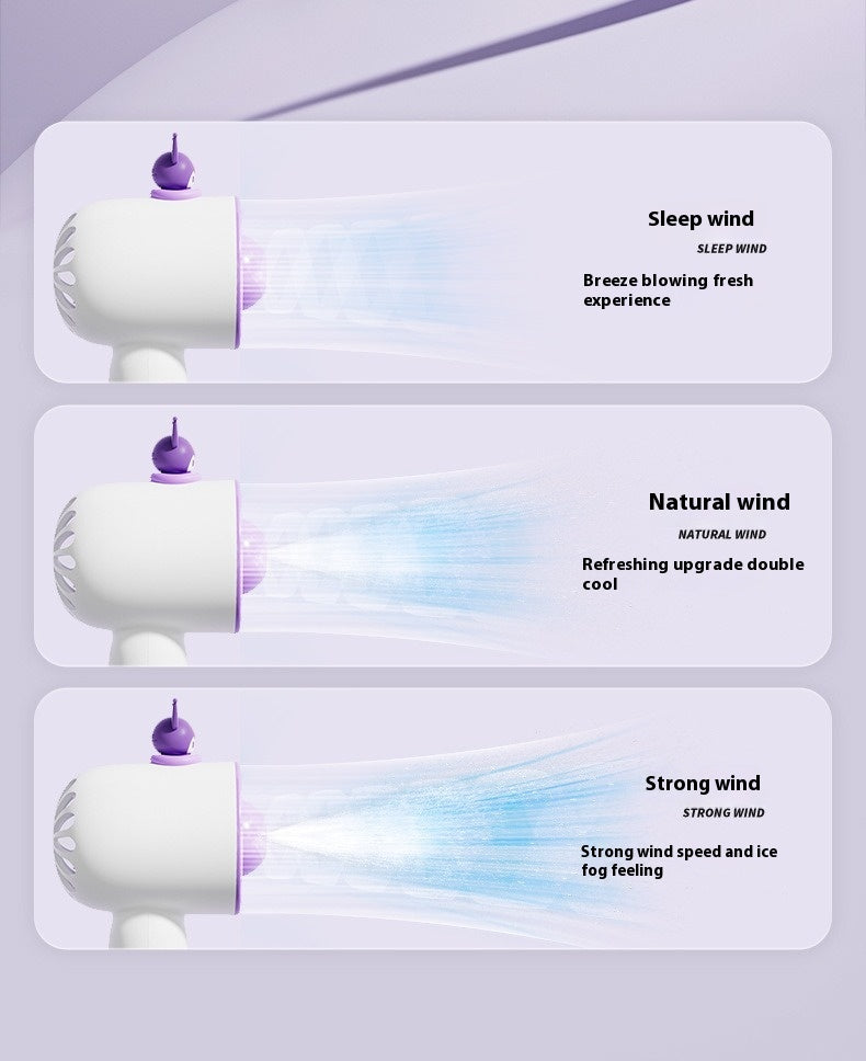Silent spray handheld fan