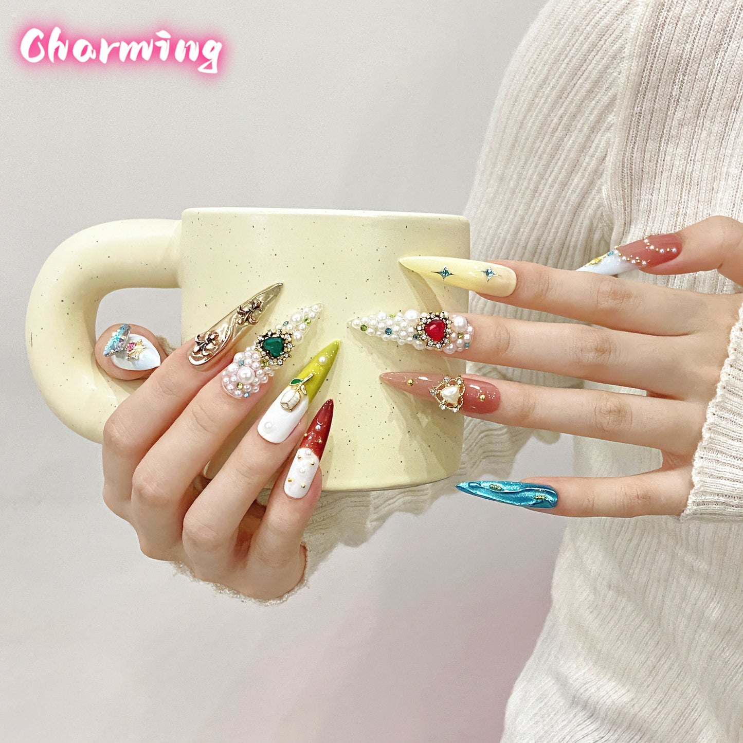 Extended pointed style / Handmade Nails