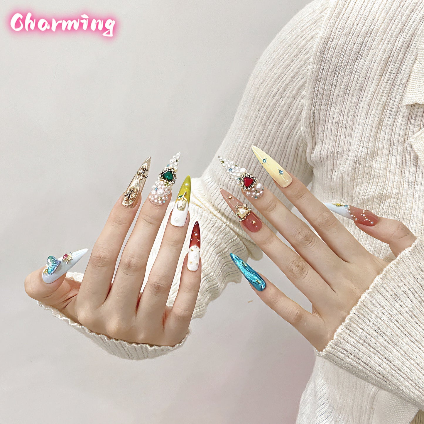 Extended pointed style / Handmade Nails