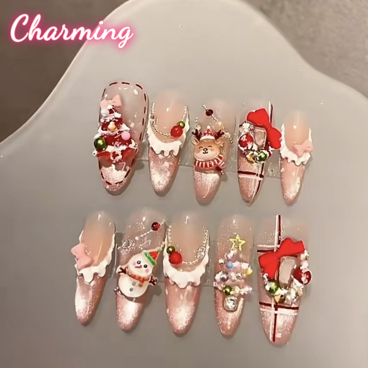 Happy snowman / Handmade Nails