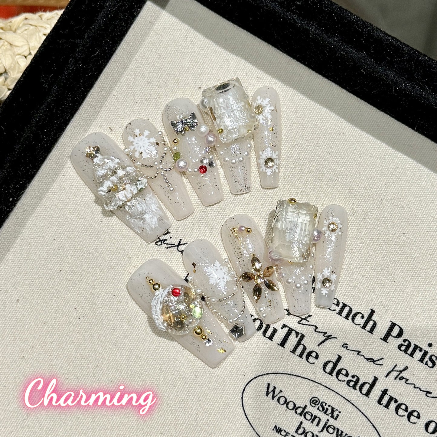 Silver Christmas / Handmade Nails