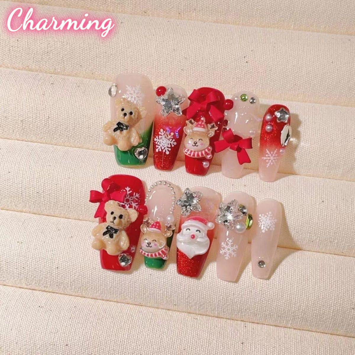 Holiday Cheer Nails / Handmade Nails