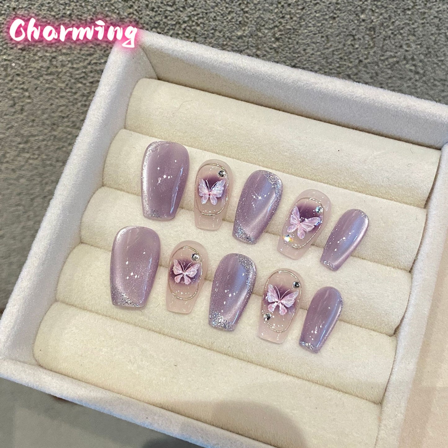 Purple fairy / Handmade Nails