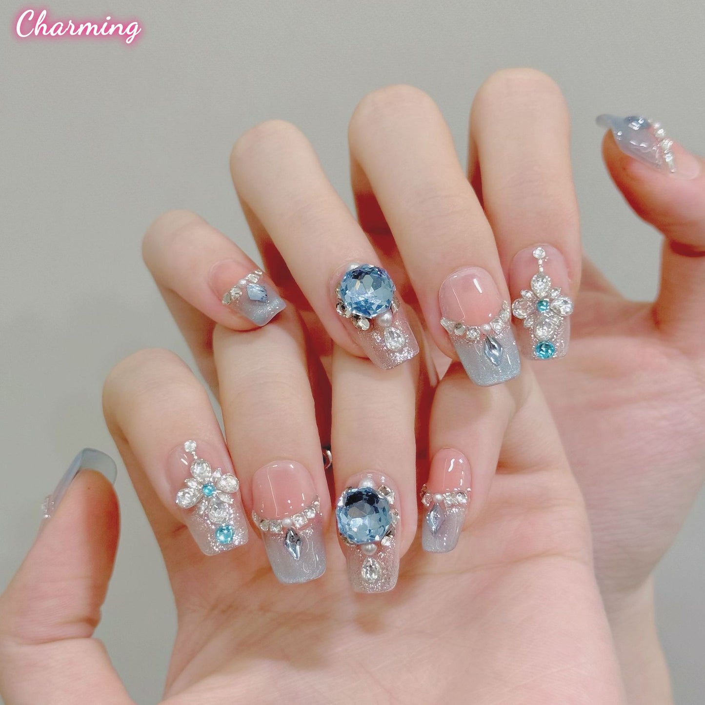 Azure Jewel / Handmade Nails