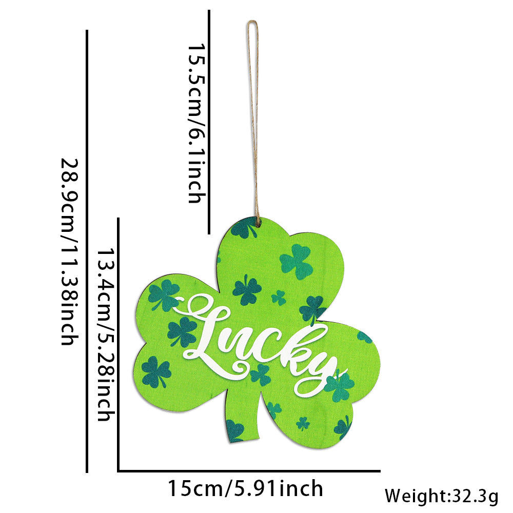 Wooden clover pendant