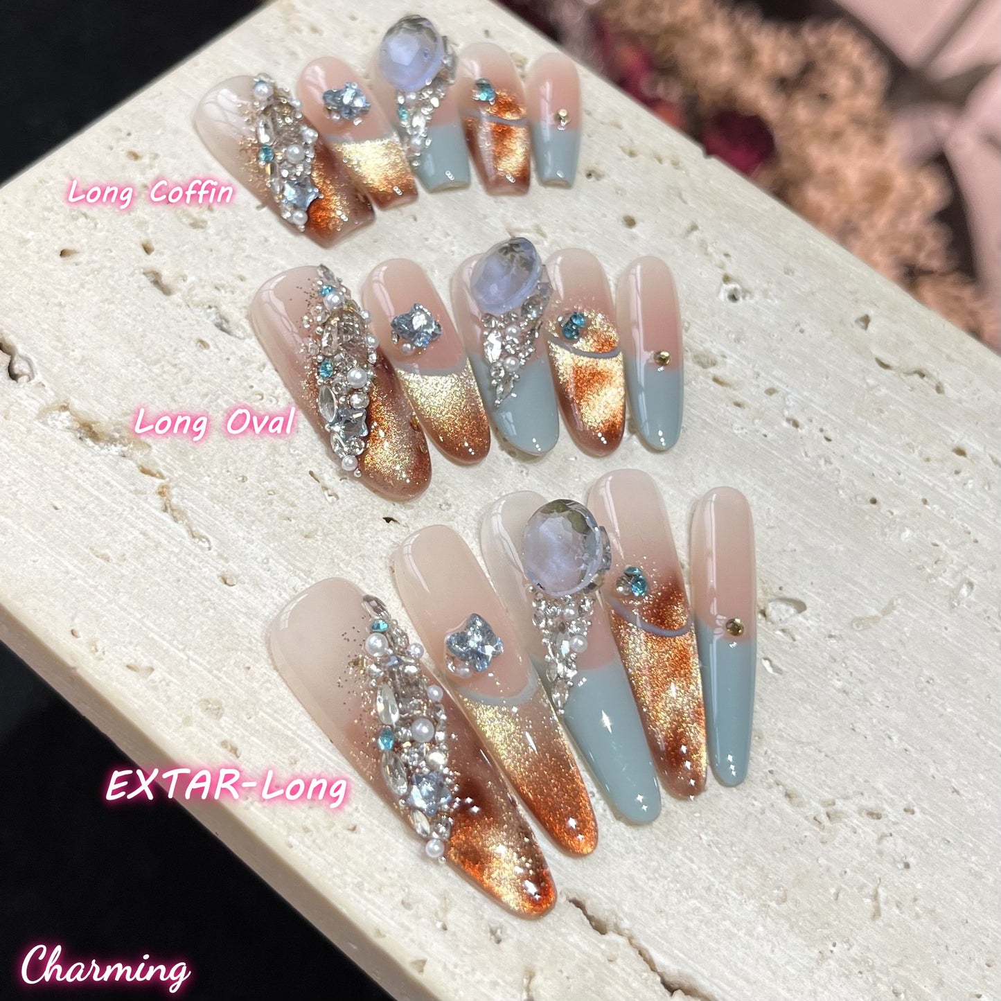 Glacial Amber / Handmade Nails