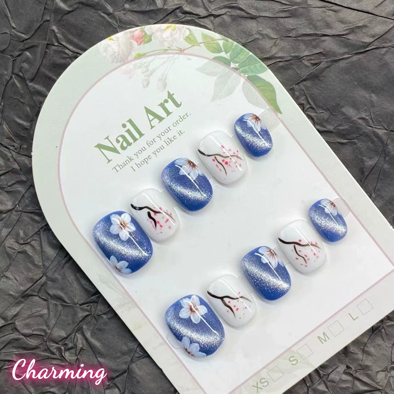 lit. plum blossoms fall / Handmade Nails