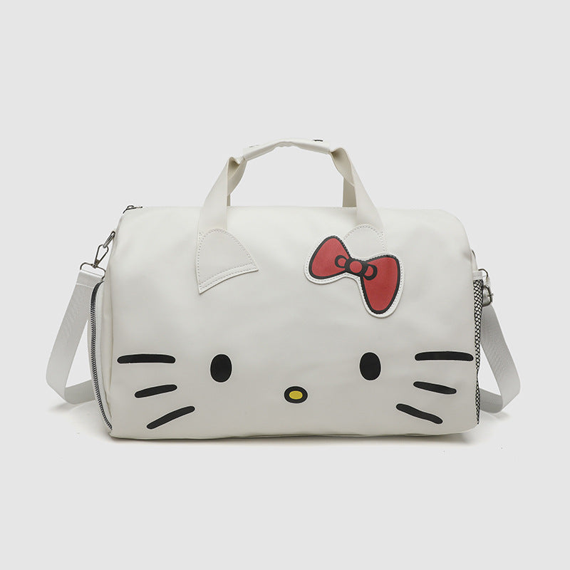 Cartoon Cute Big Bag Shoulder Bow KT Cat Portable Gym Bag Crossbody Travel Bag