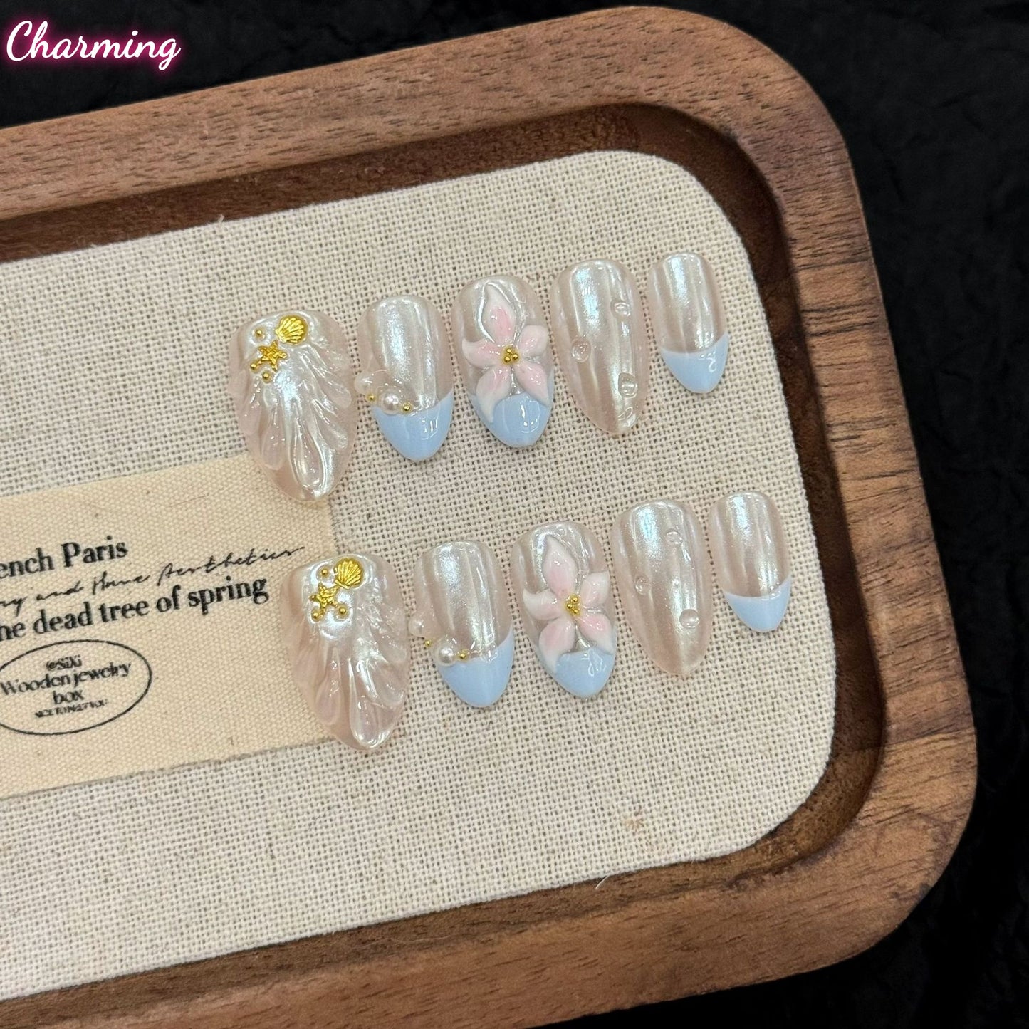 Silvered Hydrangea / Handmade Nails