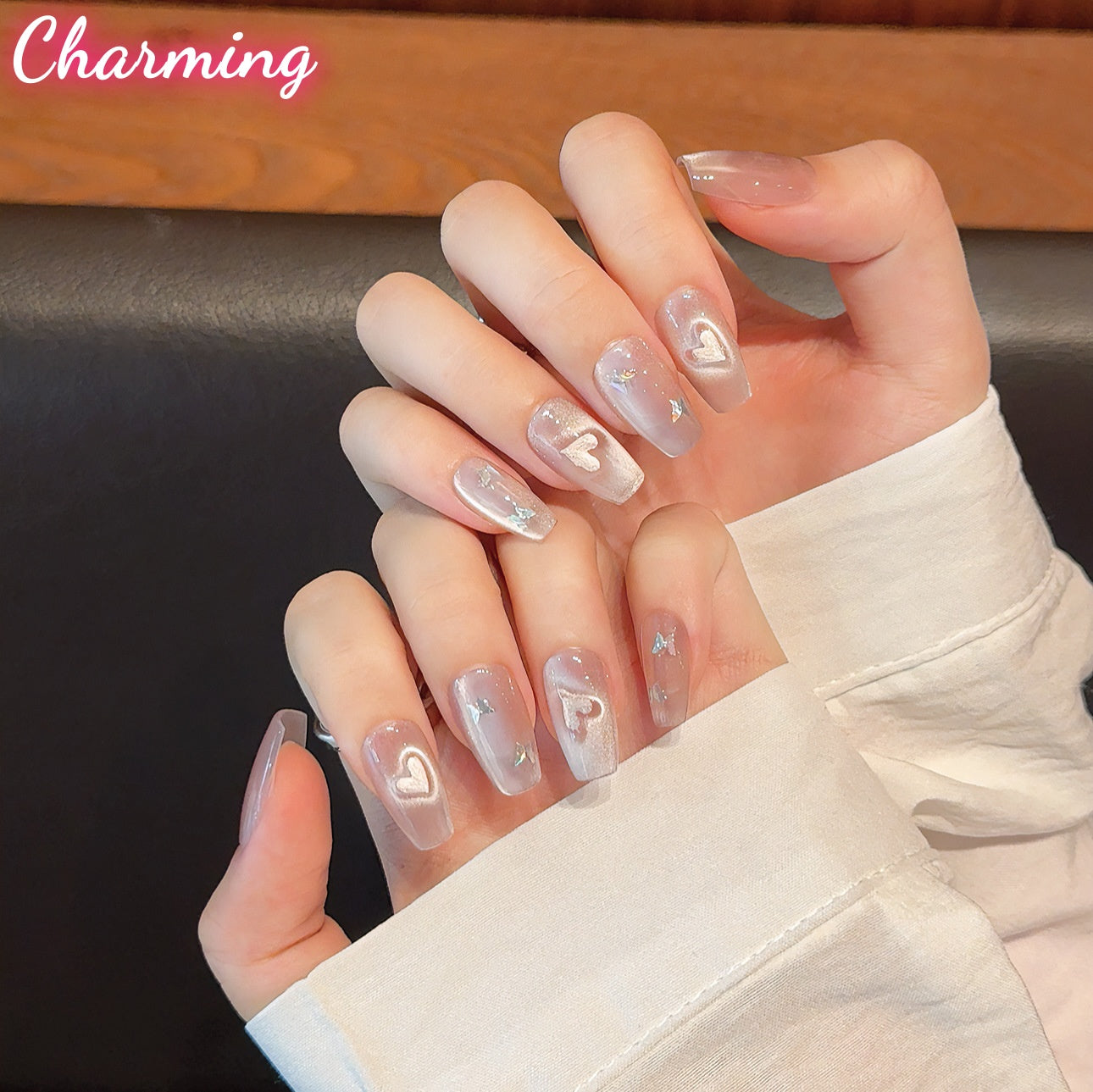 Flashing hearts / Handmade Nails