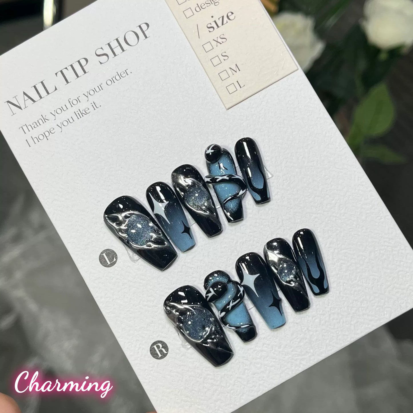 Dark Charm / Handmade Nails