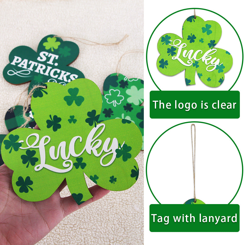 Wooden clover pendant