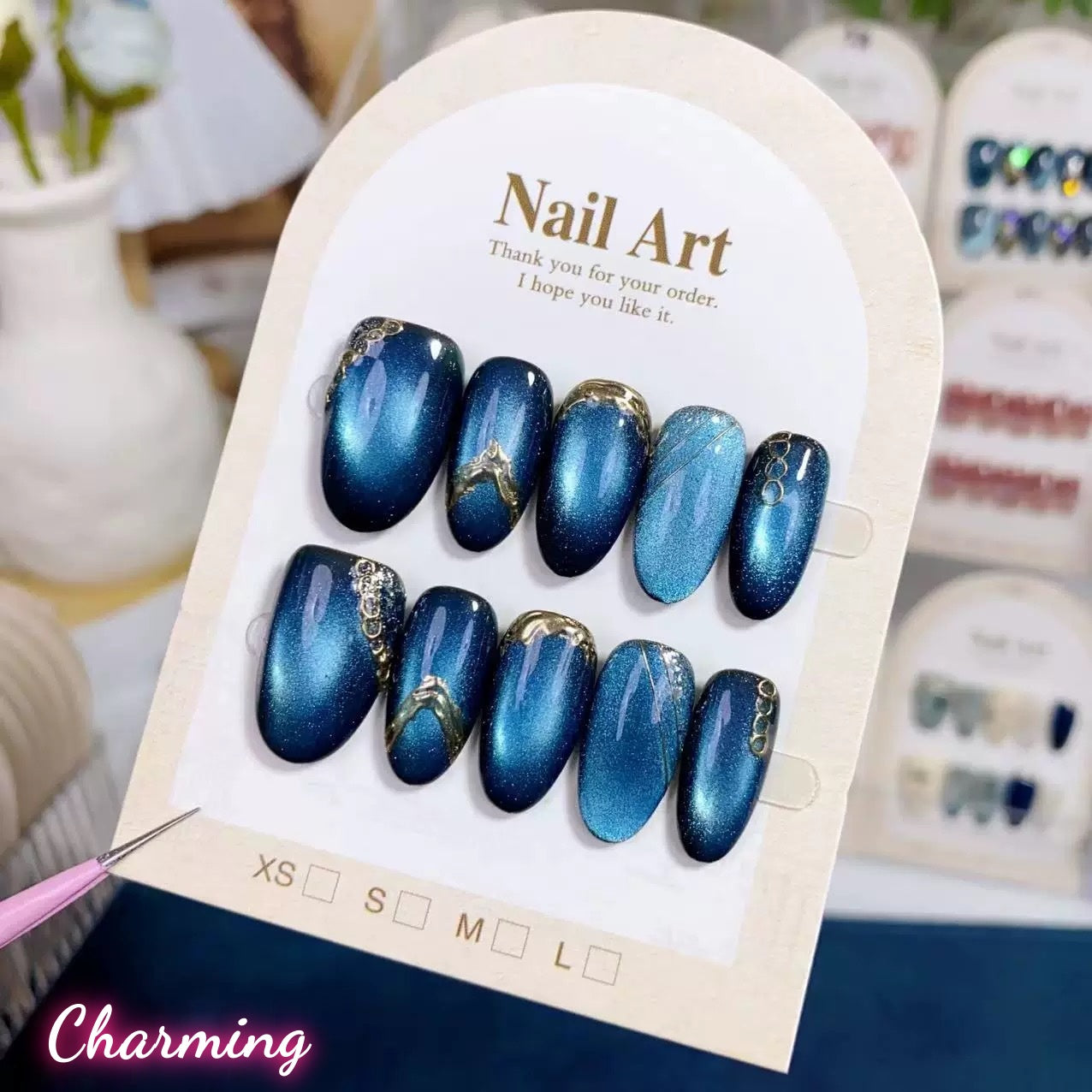 Dark blue mood / Handmade Nails