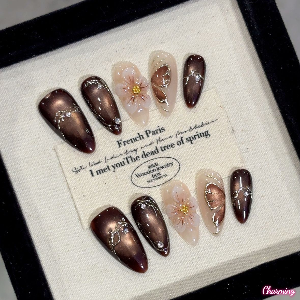 Coffee Bloom Haze / Handmade Nailsems