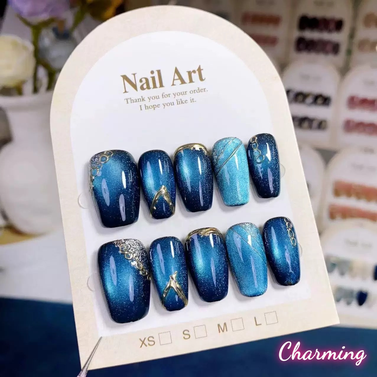 Dark blue mood / Handmade Nails