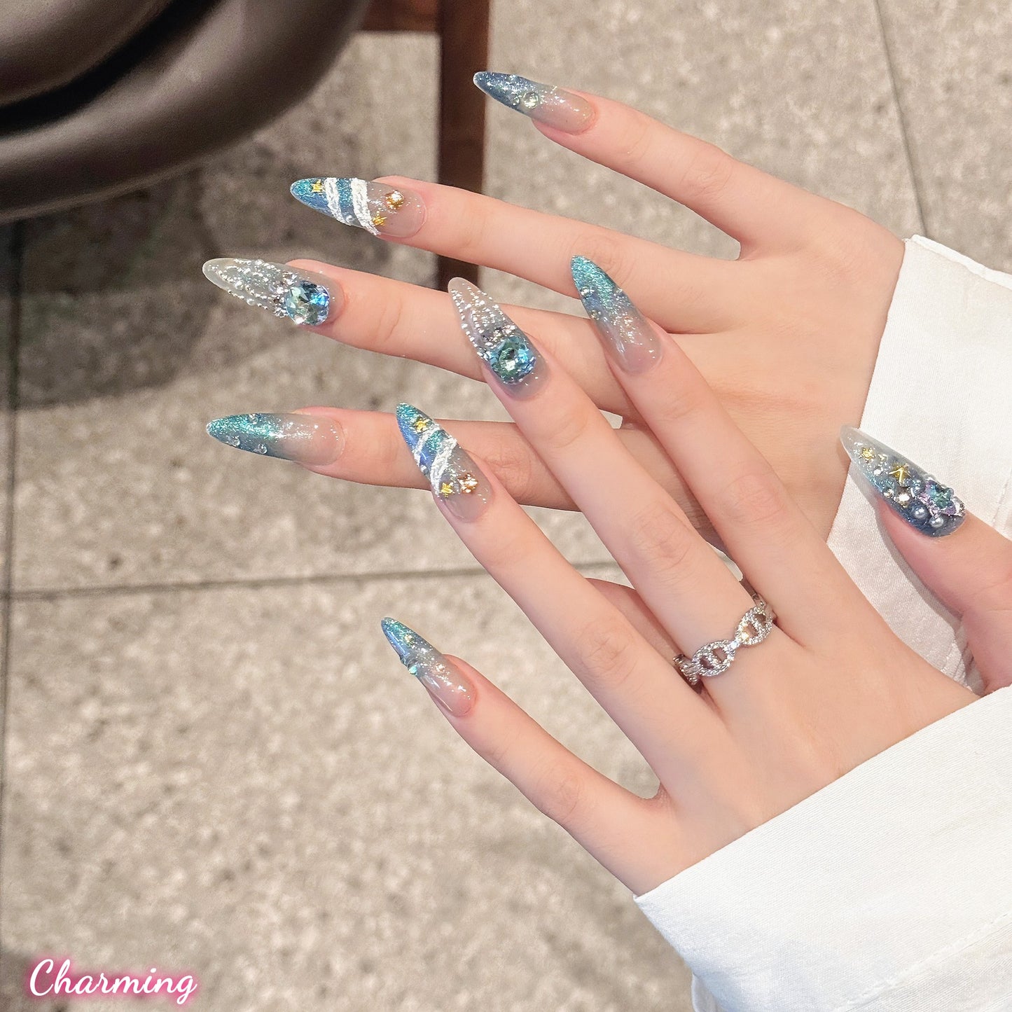 Prism Jellyfish/ Handmade Nails