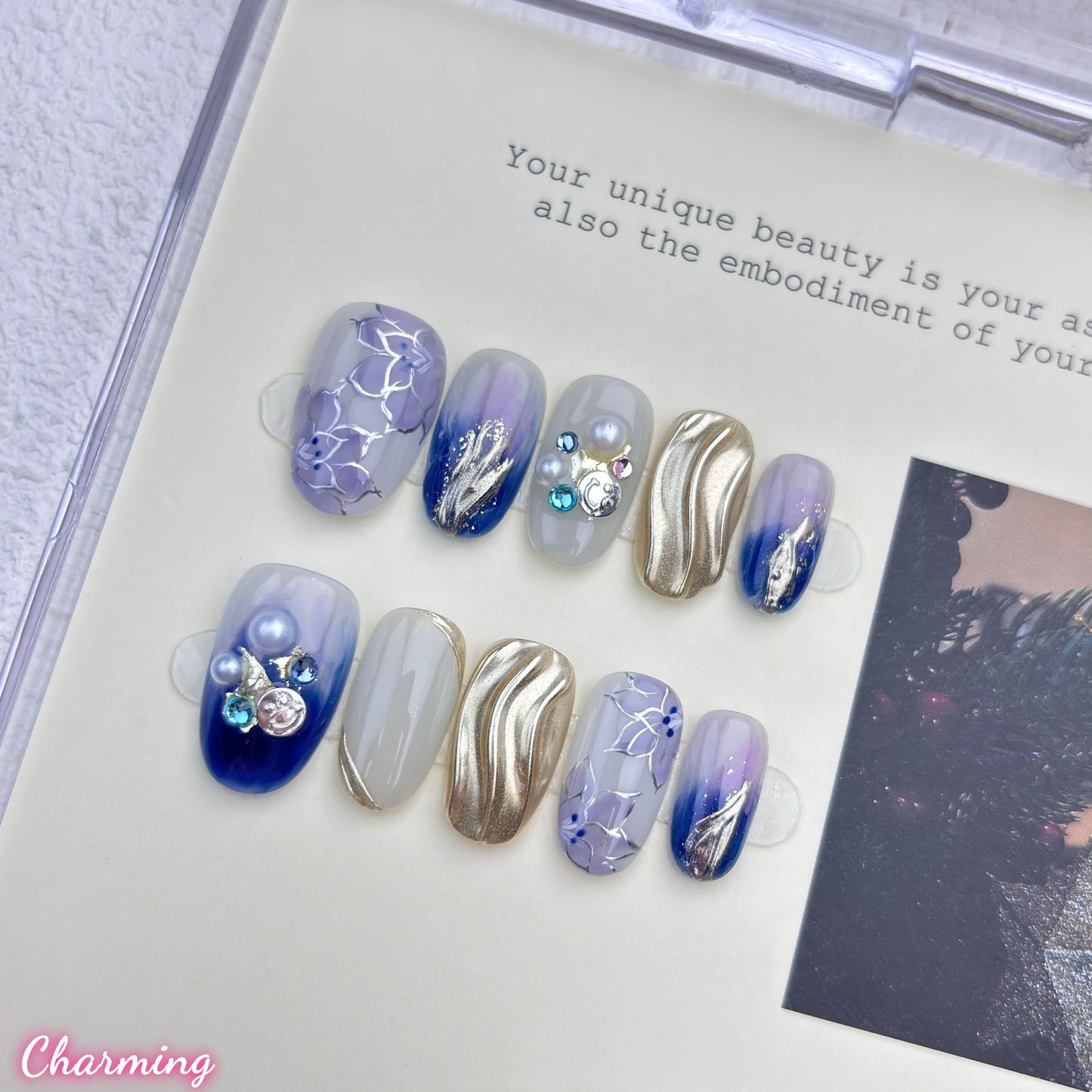 Violet Gold / Handmade Nails