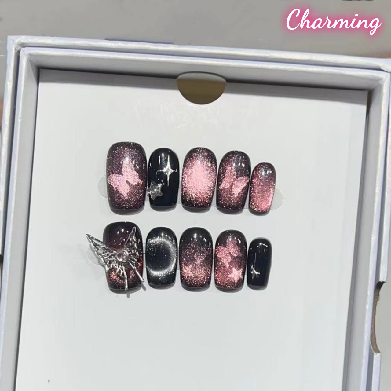 Butterflies in the Night / Handmade Nails
