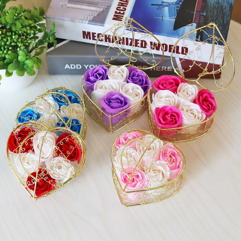 Wrought iron soap roses