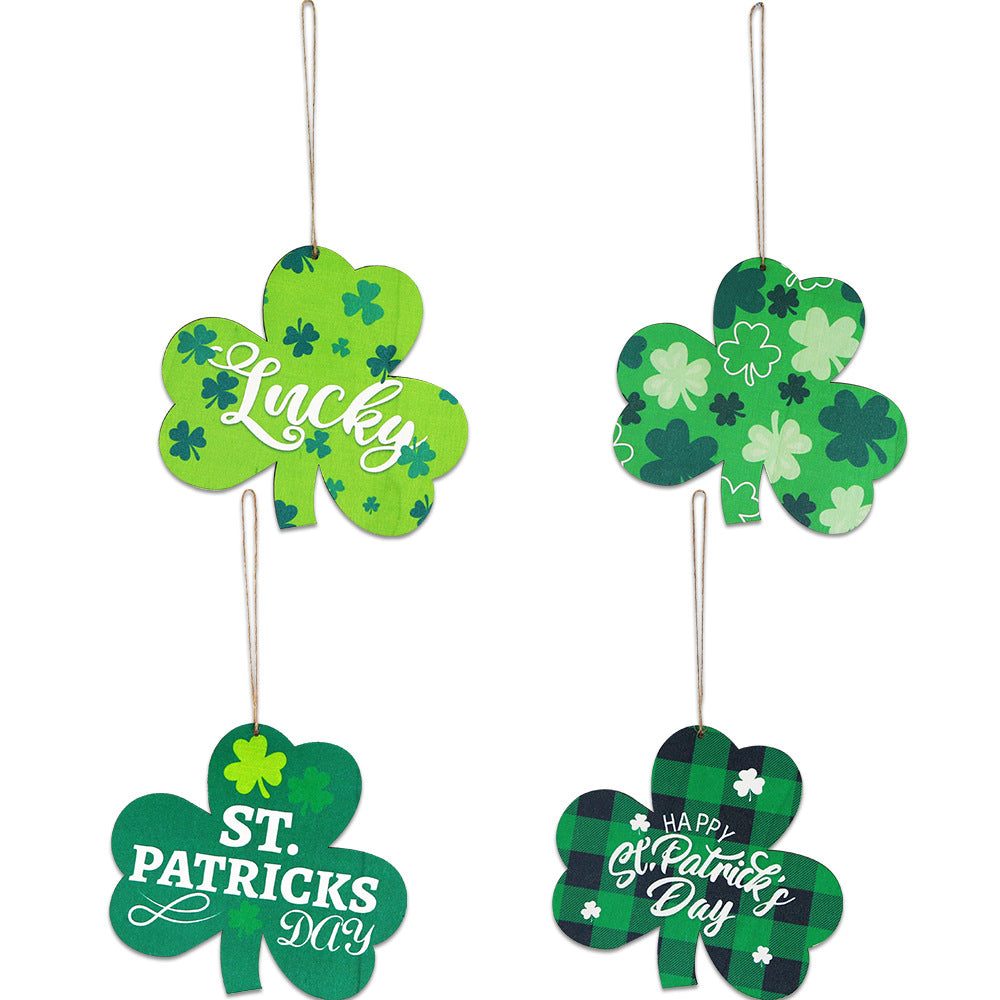 Wooden clover pendant