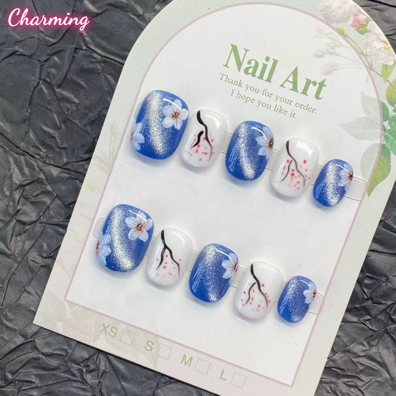 lit. plum blossoms fall / Handmade Nails