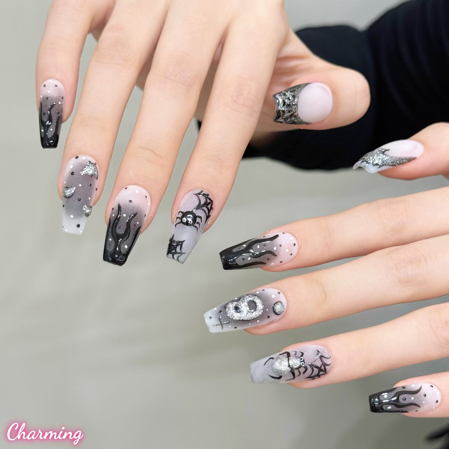 Veil of Night/ Handmade Nails