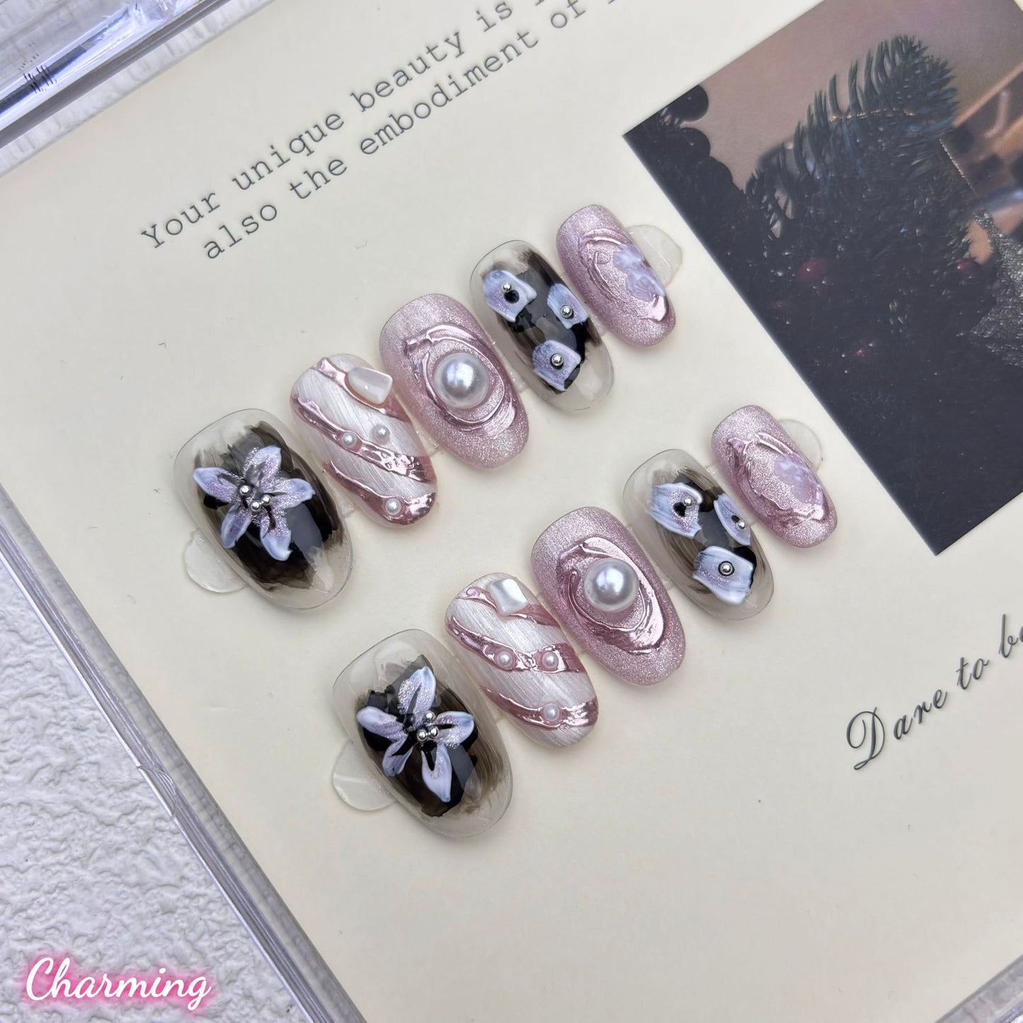 Blushing Blossom / Handmade Nails