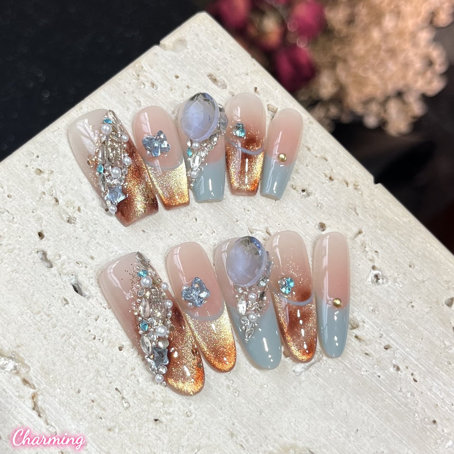 Glacial Amber / Handmade Nails