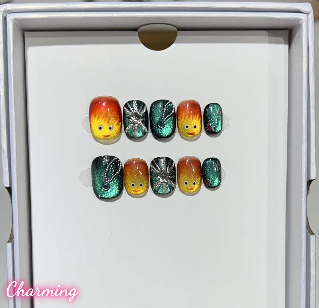 Calcifer / Handmade Nails