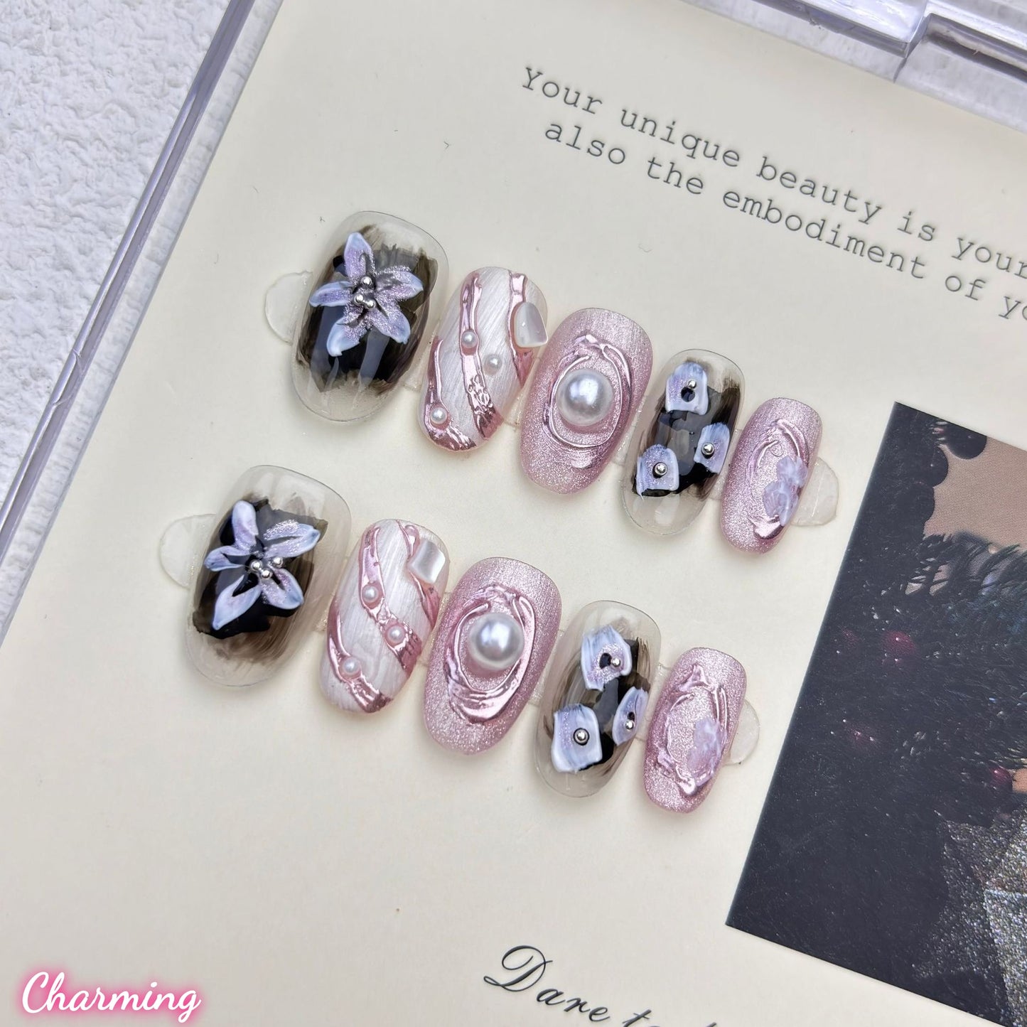 Blushing Blossom / Handmade Nails