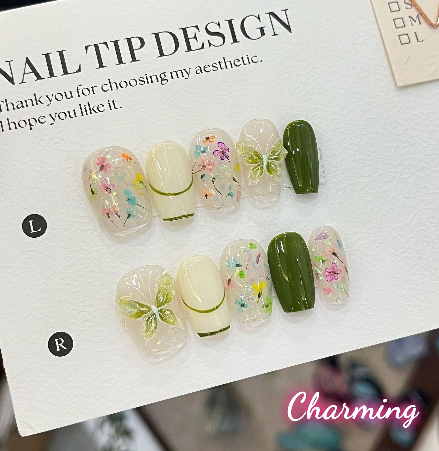 Green Fairy / Handmade Nails