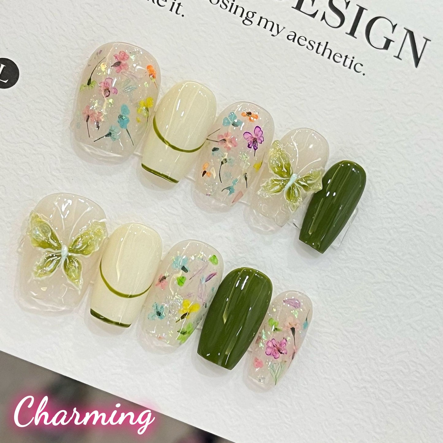 Green Fairy / Handmade Nails