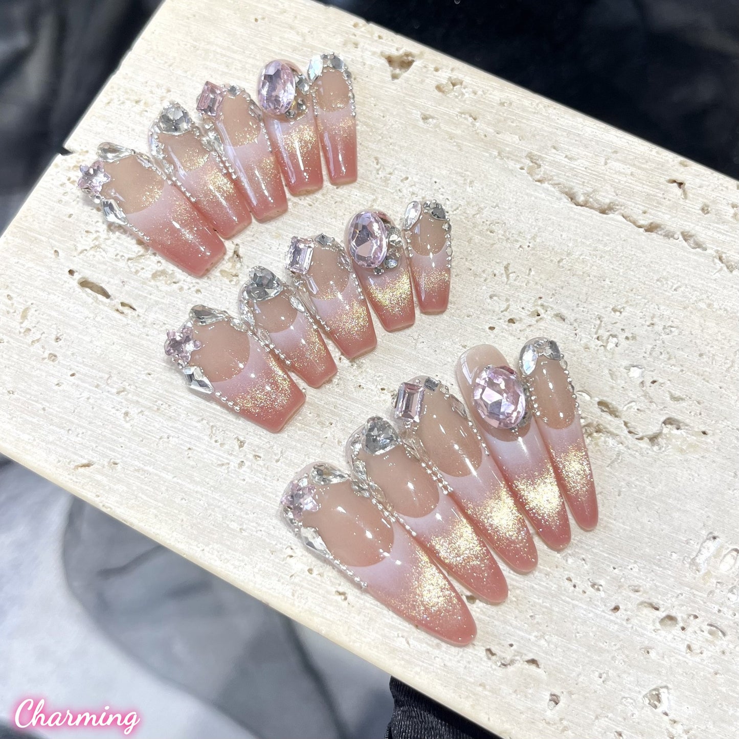 Tropical Passion Letter / Handmade Nails
