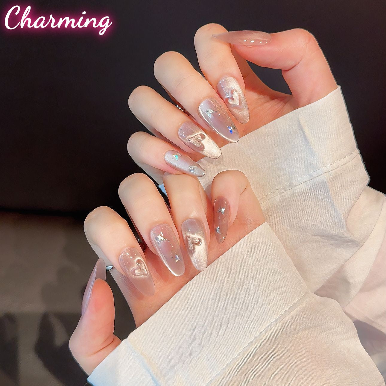 Flashing hearts / Handmade Nails
