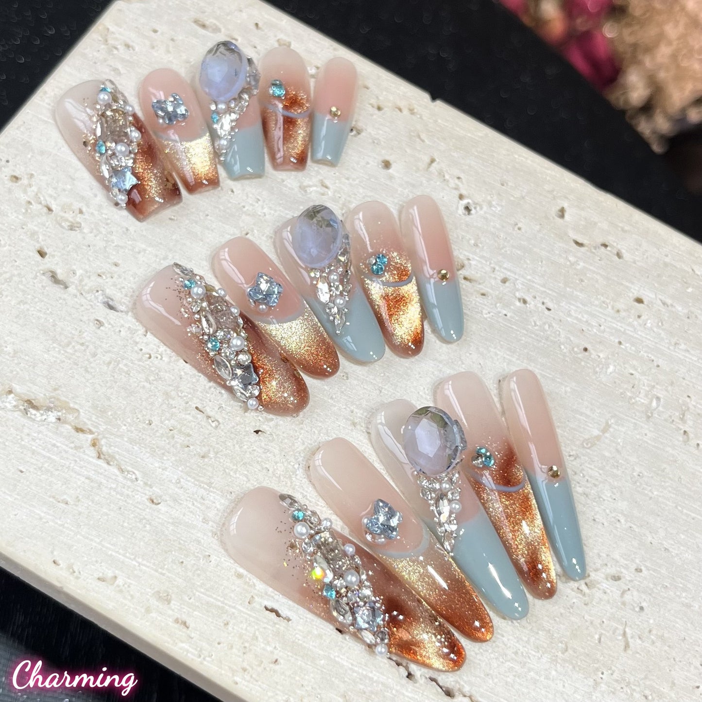 Glacial Amber / Handmade Nails