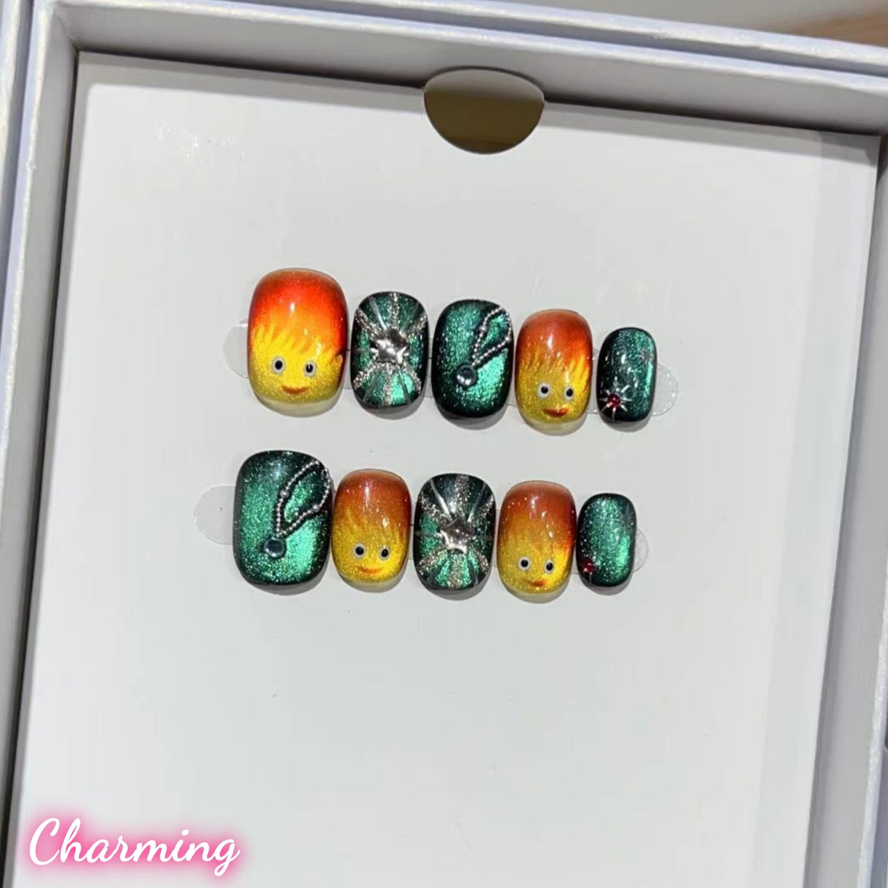 Calcifer / Handmade Nails
