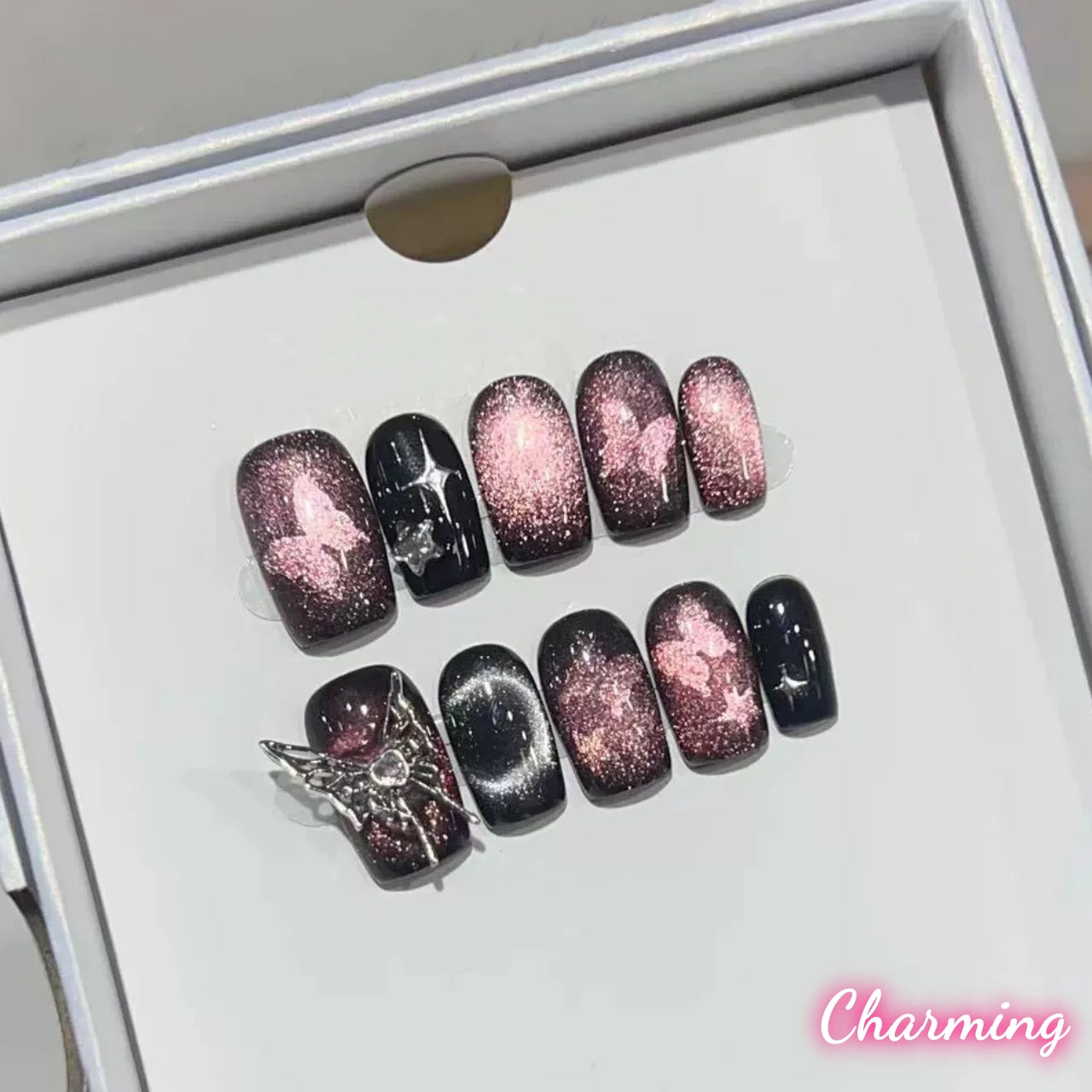 Butterflies in the Night / Handmade Nails