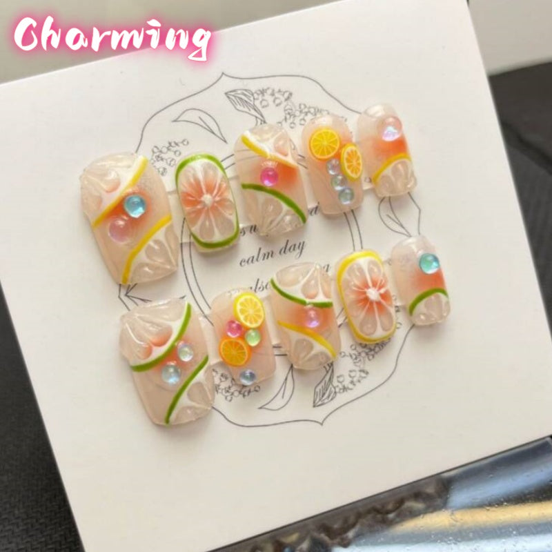 Fresh orange / Handmade Nails