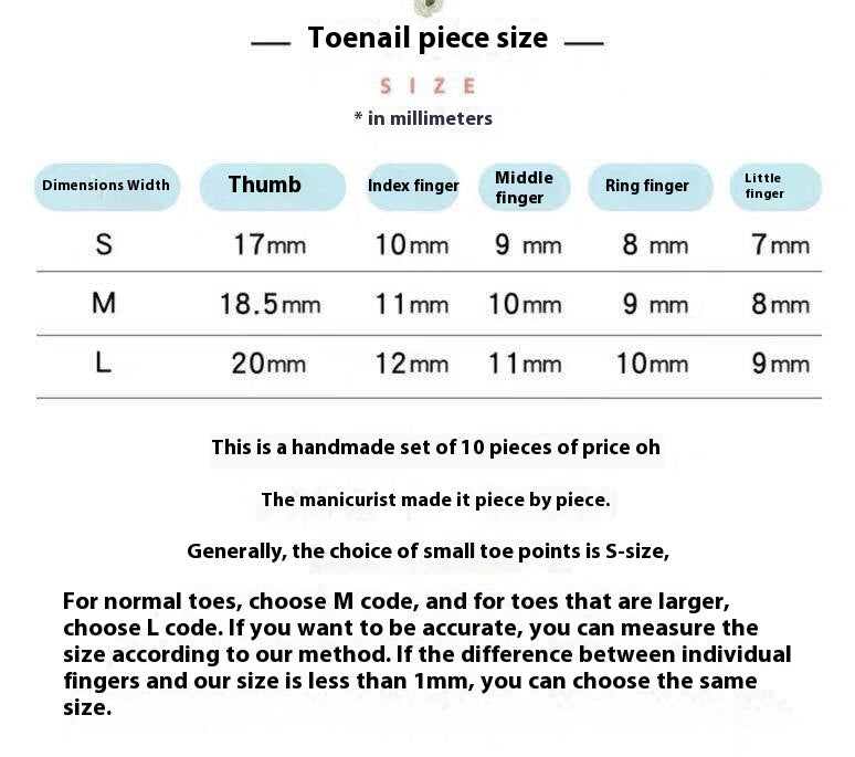 Pure Handmade Foot Nail Art-B / Handmade Nails
