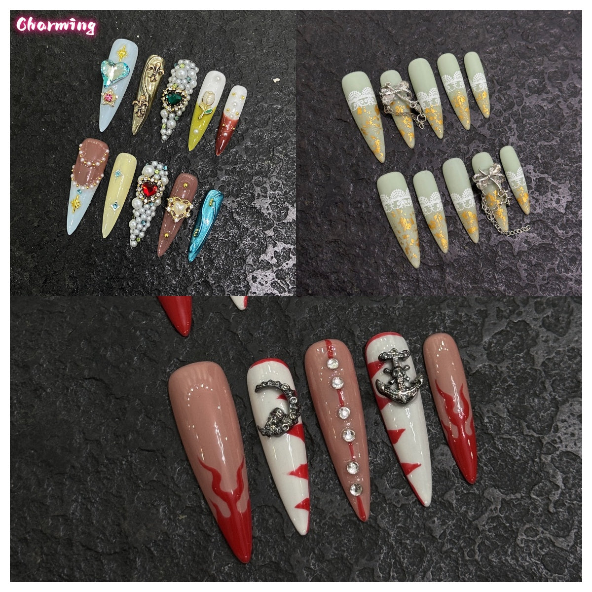 Extended pointed style / Handmade Nails