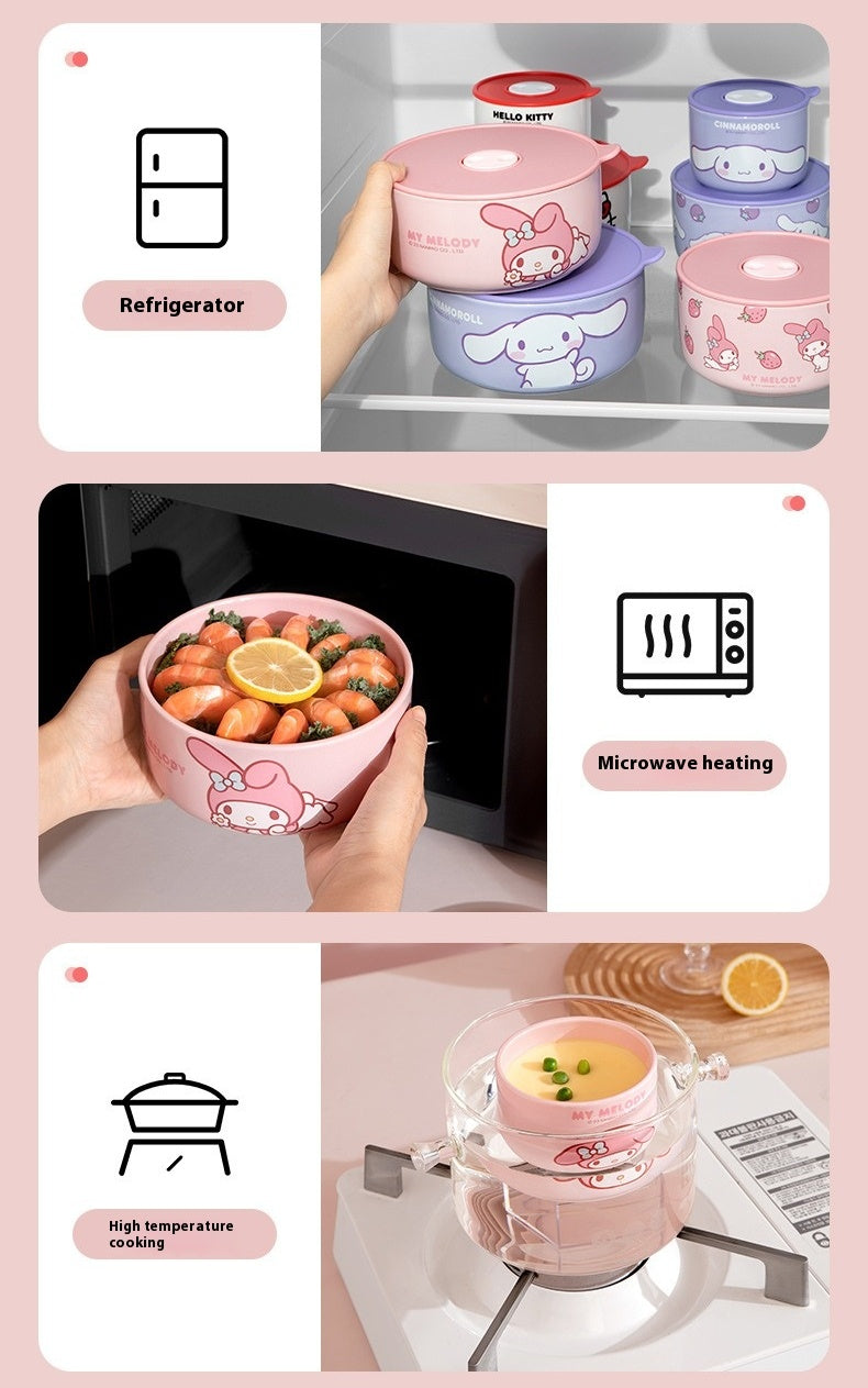 Sealed lunch box Microwave heated bowl lunch box