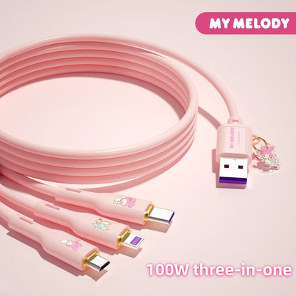 One to three super fast charging data cable suitable for Apple-typec