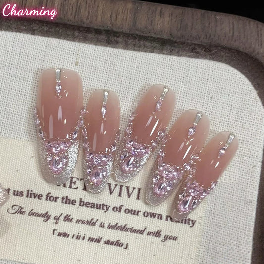 Sparkling Blush Nails