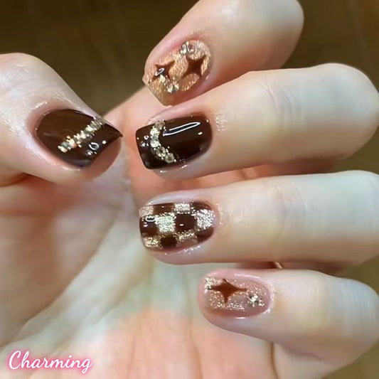 Amber Grid / Handmade Nails