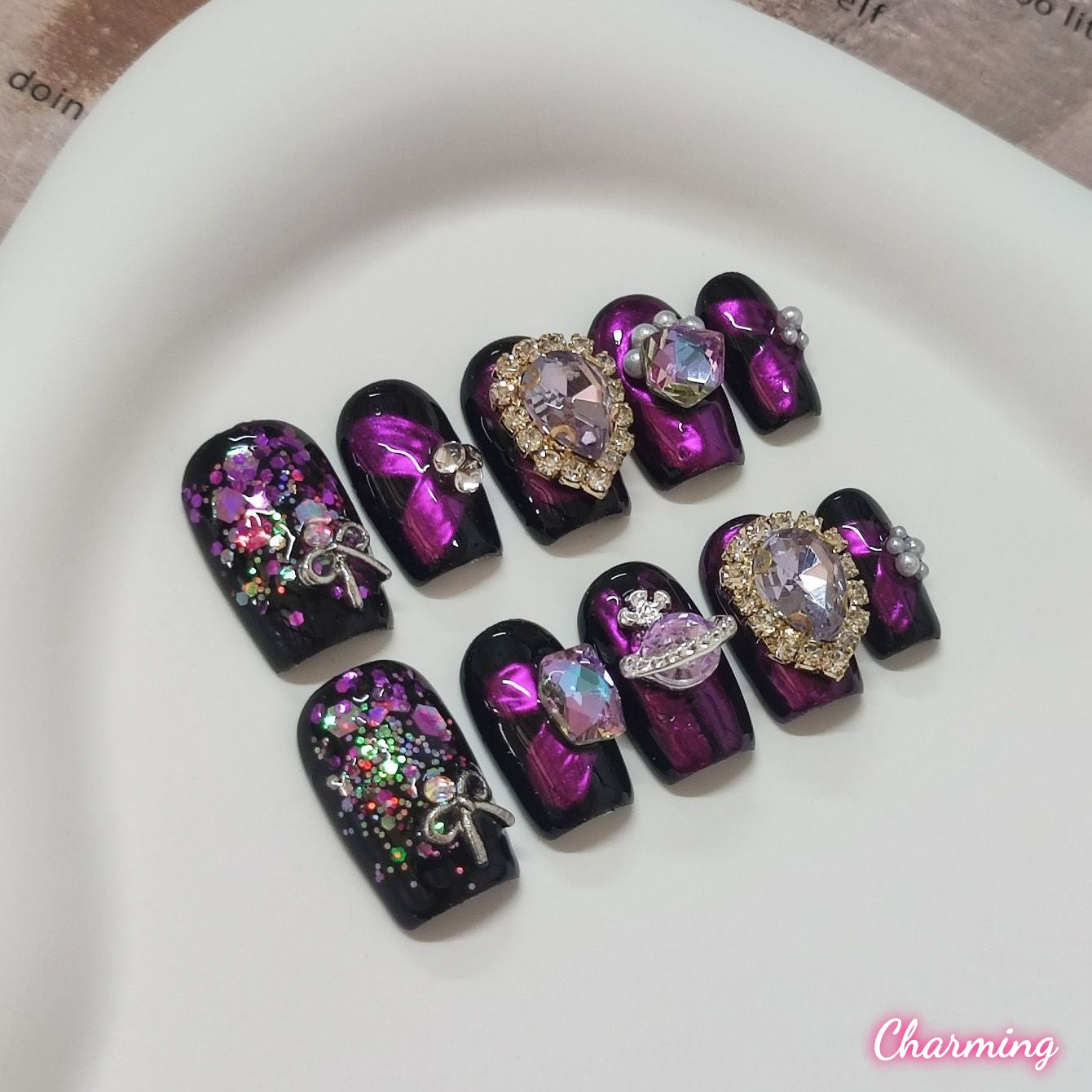 Amethyst Glam / Handmade Nails