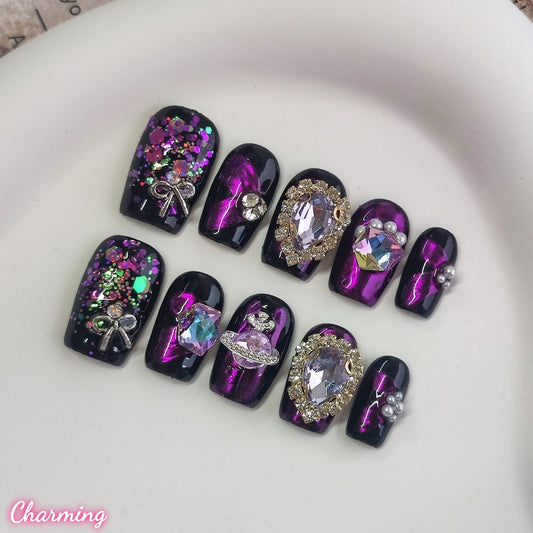 Amethyst Glam / Handmade Nails