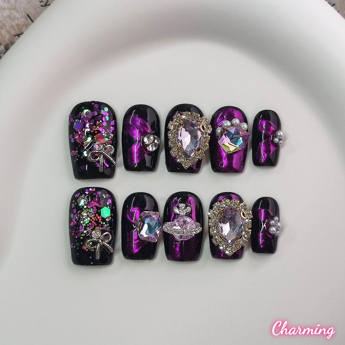 Amethyst Glam / Handmade Nails